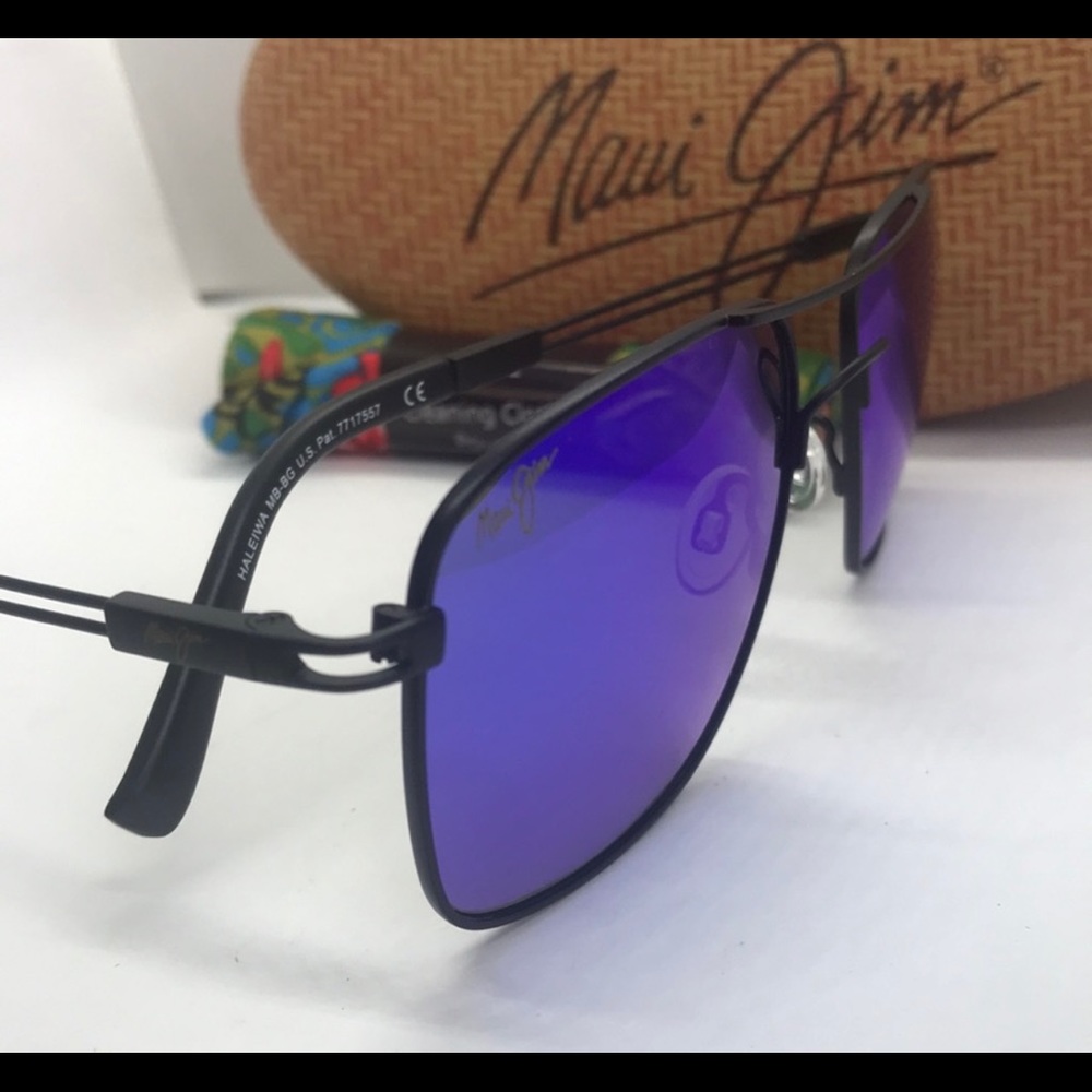 BNIB Maui Jim Polarized sunglass Black/Blue Mirror lenses - Picture 5 of 8